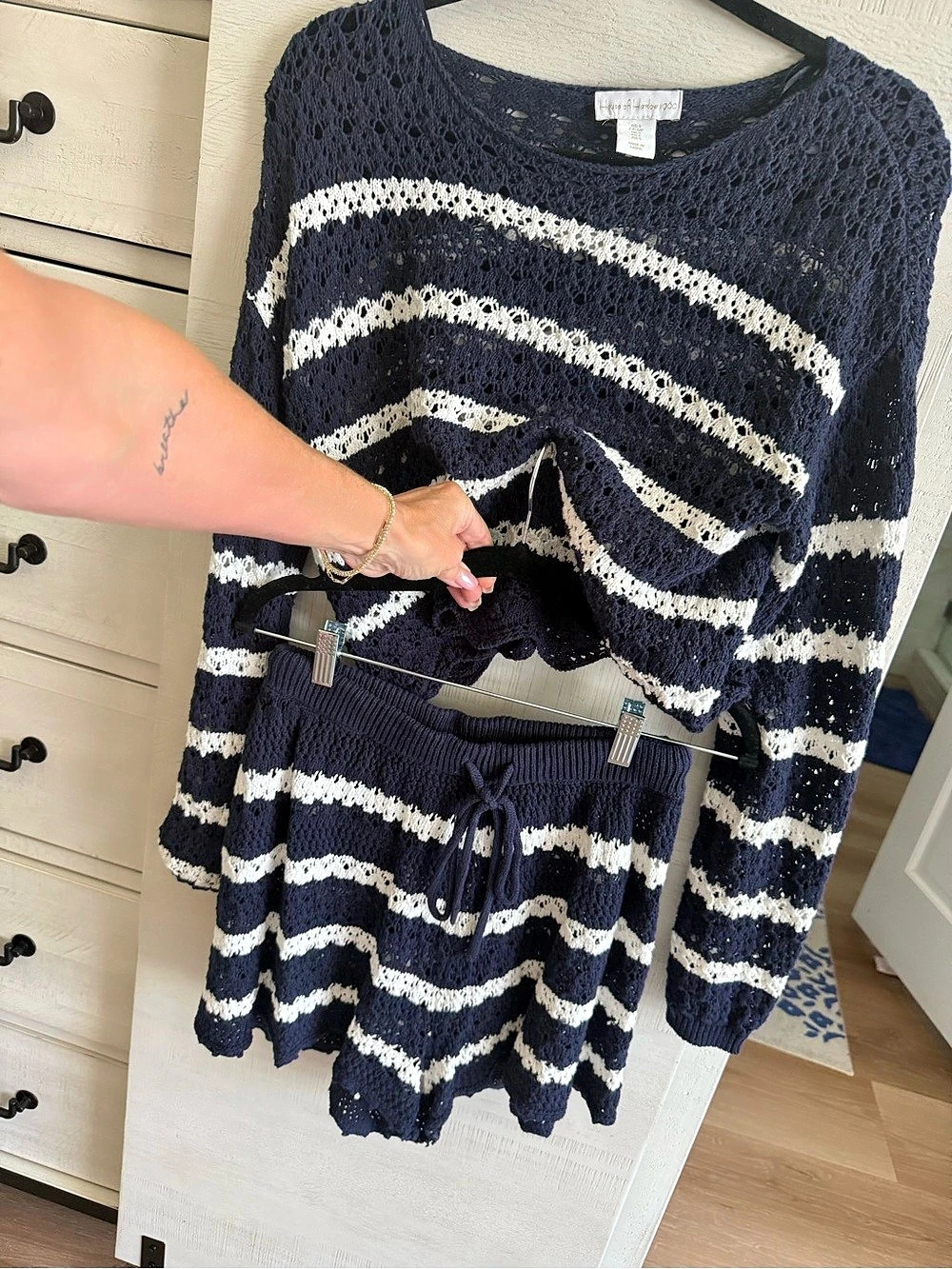 House of Harlow 1960 Striped Knit Sweater and Matching Short